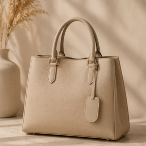 Beige Structured Handbag