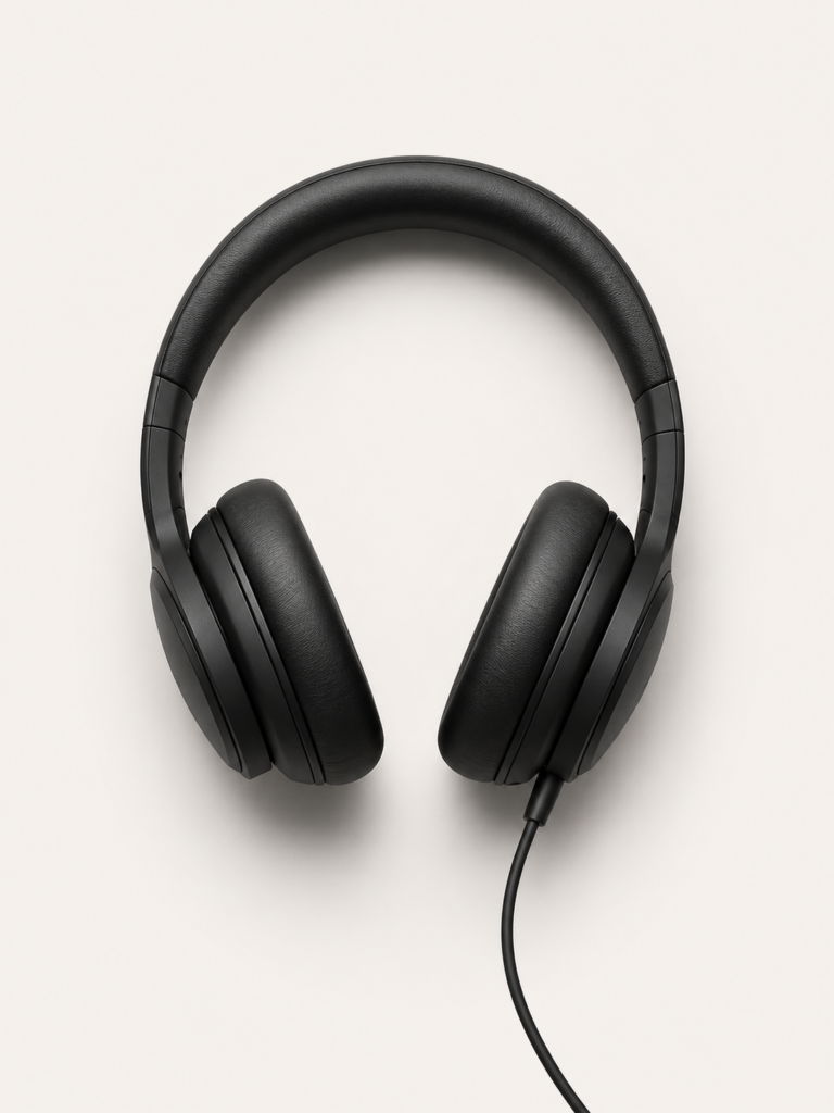 Black Wired Over Ear Headphones