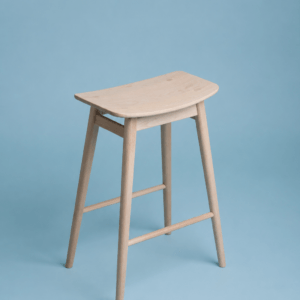 Light Wood Stool Curved Seat