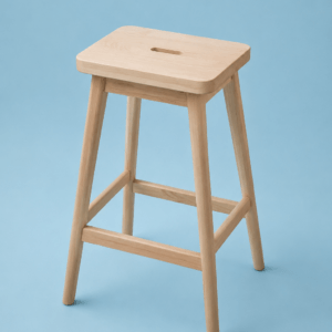 Light Wood Stool Square Seat
