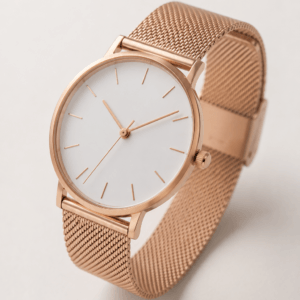 Rose Gold Mesh Wristwatch