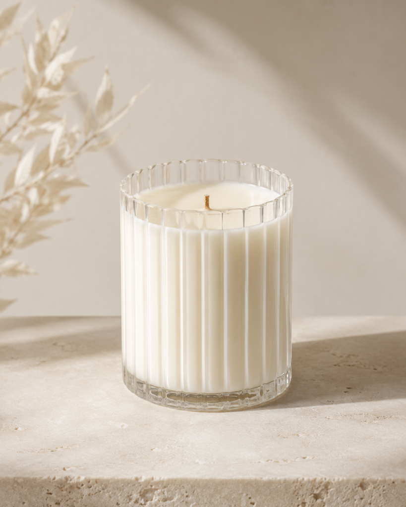 White Glass Scented Candle
